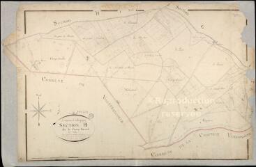 1 vue Champigny-en-Beauce : plans du cadastre napoléonien. Section H2 dite de champ renault