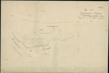 1 vue Chaon : plans du cadastre napoléonien. Section E2 dite de Meuvran