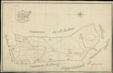1 vue Chapelle-Montmartin (La) : plans du cadastre napoléonien. Section B2 dite des Maula