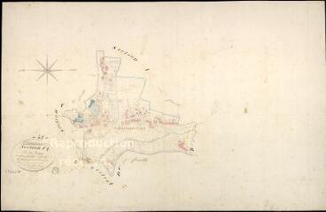 1 vue Châteauvieux : plans du cadastre napoléonien. Section F1 dite du bourg