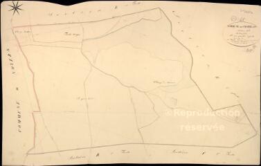 1 vue Châtillon-sur-Cher : plans du cadastre napoléonien. Section E2 dite du gros bois