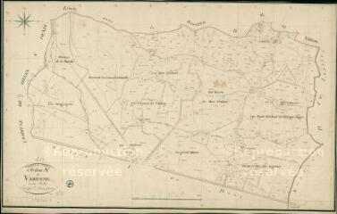 1 vue Chatres-sur-Cher : plans du cadastre napoléonien. Section A dite de Varenne