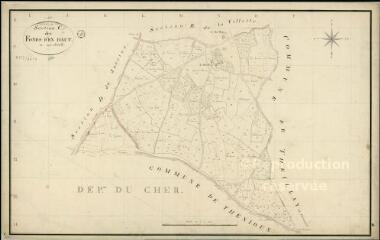 1 vue Chatres-sur-Cher : plans du cadastre napoléonien. Section C dite des Fonds d'en haut