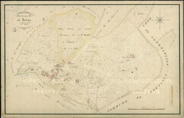 1 vue Chatres-sur-Cher : plans du cadastre napoléonien. Section E1 dite du Bourg