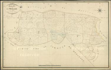 1 vue Chatres-sur-Cher : plans du cadastre napoléonien. Section H dite de la Modelerie