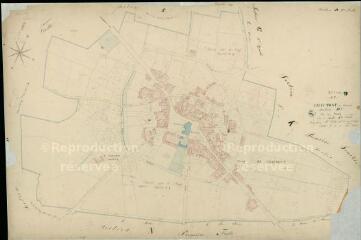 1 vue Chaumont-sur-Tharonne : plans du cadastre napoléonien. Section D2 dite du Bourg