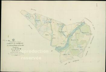 1 vue Chaumont-sur-Tharonne : plans du cadastre napoléonien. Tableau d'assemblage de la section H