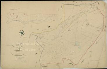 1 vue Chaumont-sur-Tharonne : plans du cadastre napoléonien. Section H2 dite de Bouchetault