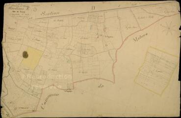 1 vue Chémery : plans du cadastre napoléonien. Section E1 dite du bourg