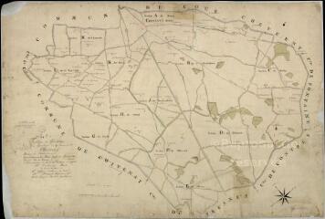 1 vue Cheverny : plans du cadastre napoléonien. Tableau d'assemblage