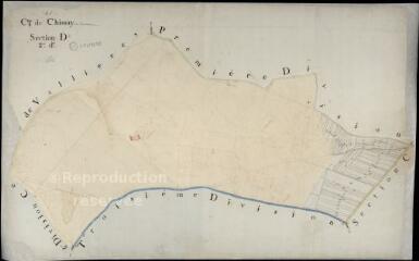 1 vue Chissay-en-Touraine : plans du cadastre napoléonien. Section D2