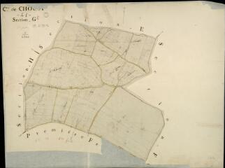 1 vue Chouzy-sur-Cisse : plans du cadastre napoléonien. Section G2