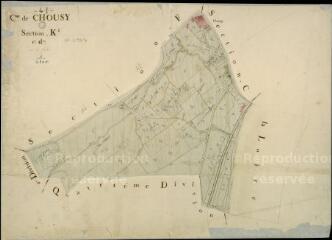 1 vue Chouzy-sur-Cisse : plans du cadastre napoléonien. Section K1