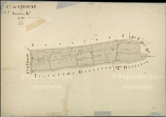 1 vue Chouzy-sur-Cisse : plans du cadastre napoléonien. Section K2