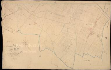 1 vue Colombe (La) : plans du cadastre napoléonien. Section B2 dite du bourg et de la gahandière