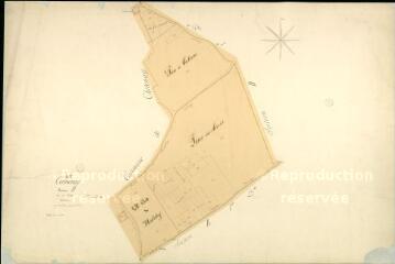 1 vue Cormeray : plans du cadastre napoléonien. Section D2 dite du château