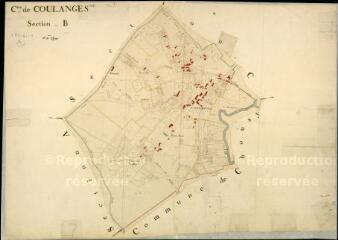 1 vue Coulanges : plans du cadastre napoléonien. Section B