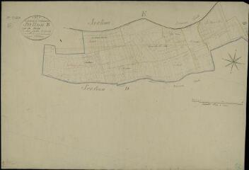 1 vue Coulommiers-la-Tour : plans du cadastre napoléonien. Section B2 dite du Bourg