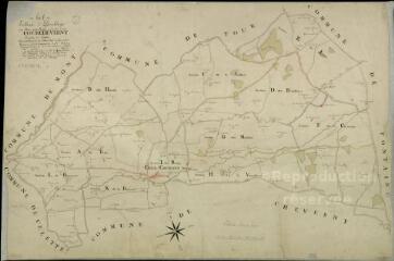 1 vue Cour-Cheverny : plans du cadastre napoléonien. Tableau d'assemblage