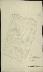 1 vue Cour-Cheverny : plans du cadastre napoléonien. Section B1 dite des huards
