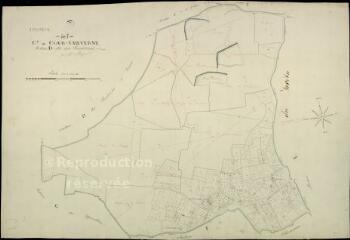 1 vue Cour-Cheverny : plans du cadastre napoléonien. Section D2 dite des perrodieres