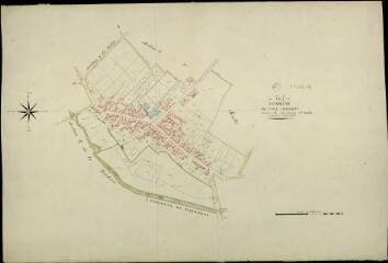 1 vue Cour-Cheverny : plans du cadastre napoléonien. Section J1 dite du bourg