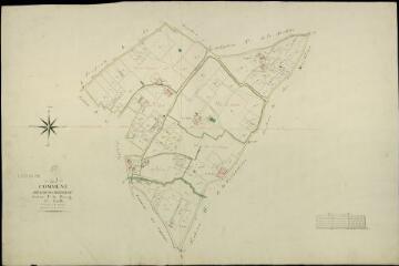 1 vue Cour-Cheverny : plans du cadastre napoléonien. Section J2 dite du bourg