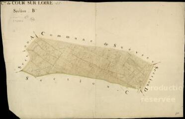 1 vue Cour-sur-Loire : plans du cadastre napoléonien. Section B