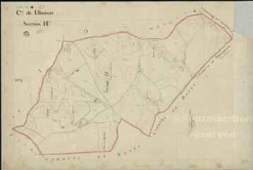 1 vue Dhuizon : plans du cadastre napoléonien. Section H