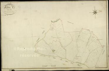 1 vue Feings : plans du cadastre napoléonien. Section F2 dite du bourg et des aunaies