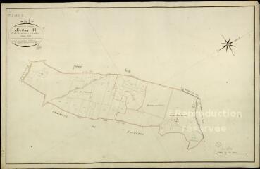 1 vue Feings : plans du cadastre napoléonien. Section H2 dite des trois marchais et de la huttière