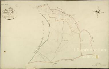 1 vue Feings : plans du cadastre napoléonien. Section J2 dite de la rue de salais et des bois