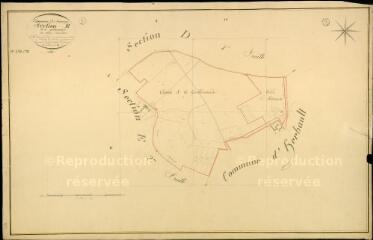 1 vue Françay : plans du cadastre napoléonien. Section E1 dite de la guillommière