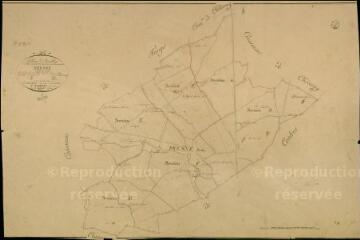 1 vue Fresnes : plans du cadastre napoléonien. tableau d'assemblage