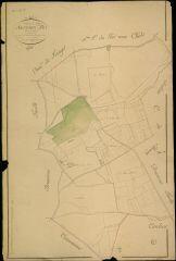 1 vue Fresnes : plans du cadastre napoléonien. Section D1 dite de la filerie