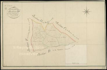 1 vue Houssay : plans du cadastre napoléonien. Section D1 dite de la Tassetière