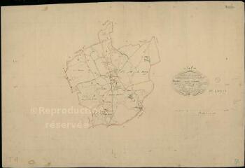1 vue Huisseau-en-Beauce : plans du cadastre napoléonien. Tableau d'assemblage