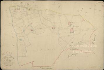 1 vue Huisseau-en-Beauce : plans du cadastre napoléonien. Section A1 dite du plessis fortias