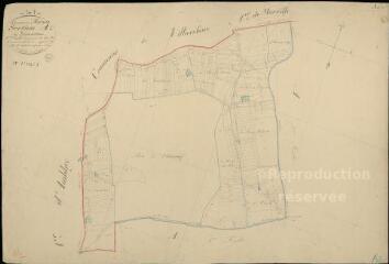 1 vue Huisseau-en-Beauce : plans du cadastre napoléonien. Section A2 dite du plessis fortias