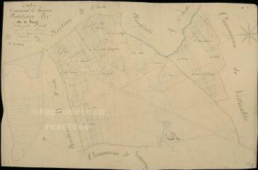 1 vue Huisseau-en-Beauce : plans du cadastre napoléonien. Section B1 dite du bourg