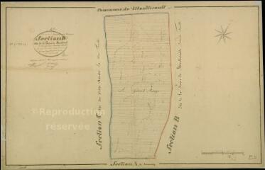 1 vue Huisseau-sur-Cosson : plans du cadastre napoléonien. Section B2 dite de la plaine de Montlivault