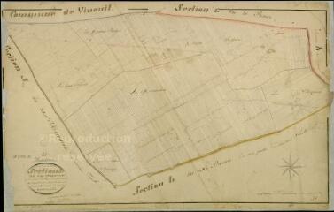 1 vue Huisseau-sur-Cosson : plans du cadastre napoléonien. Section J1 dite des Marmeines