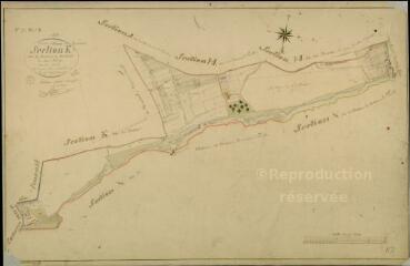 1 vue Huisseau-sur-Cosson : plans du cadastre napoléonien. Section K2 dite du château de Nanteuil