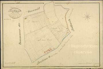 1 vue Huisseau-sur-Cosson : plans du cadastre napoléonien. Section O1 dite du Citeau