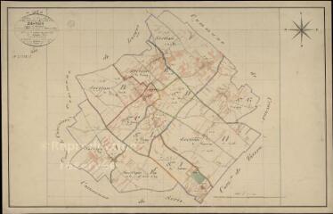 1 vue Josnes : plans du cadastre napoléonien. tableau d'assemblage