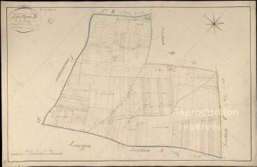 1 vue Josnes : plans du cadastre napoléonien. Section B1 dite de la borde