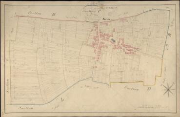1 vue Josnes : plans du cadastre napoléonien. Section C2 dite du bourg