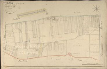 1 vue Josnes : plans du cadastre napoléonien. Section H2 dite de fonpenay
