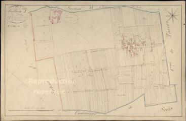 1 vue Josnes : plans du cadastre napoléonien. Section I1 dite de laveaux