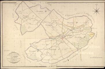 1 vue Landes-le-Gaulois : plans du cadastre napoléonien. Tableau d'assemblage